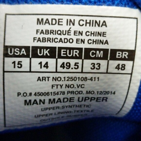 Under Armour Baseball Cleats Mens 15 Leadoff Mid RM Blue White New - Picture 6 of 6